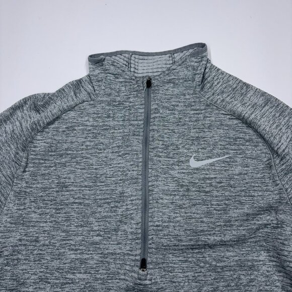 Nike Men's Sweatershirt Half Zip Running Dri Fit Thumb Hole Gray - Size Small - Picture 2 of 11